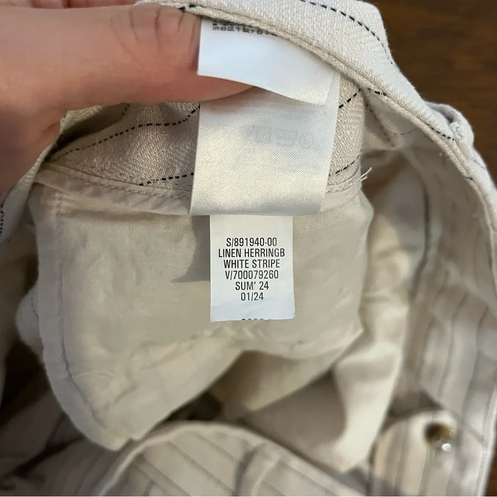 Banana Republic Womens Linen Blend Pants Size 16 Neutral Lightweight Tailored
